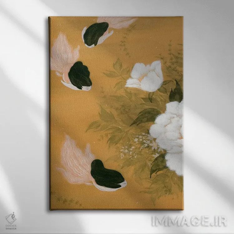 تابلو دکوراتیو پری ماهی طلایی اثر مارتین هسو - نمای روبهرو روی دیوار