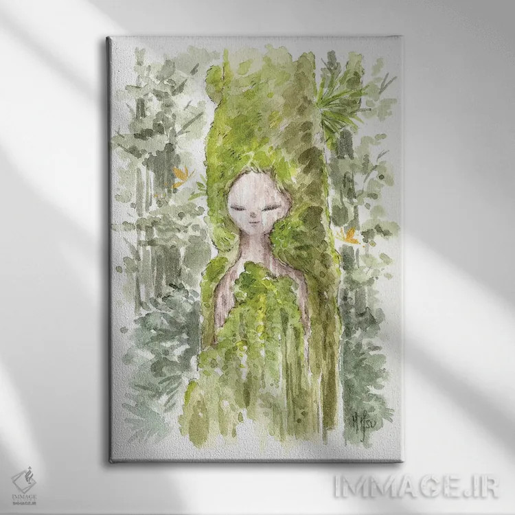 تابلو دکوراتیو الهه اثر مارتین هسو - نمای روبهرو روی دیوار