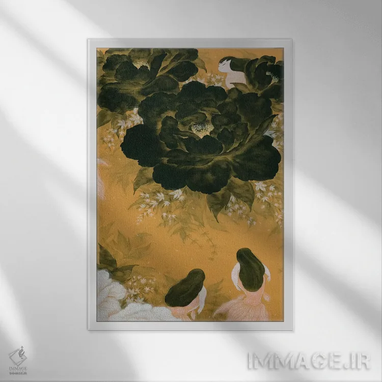 تابلو دکوراتیو پری ماهی طلایی اثر مارتین هسو - نمای قابدار سفید