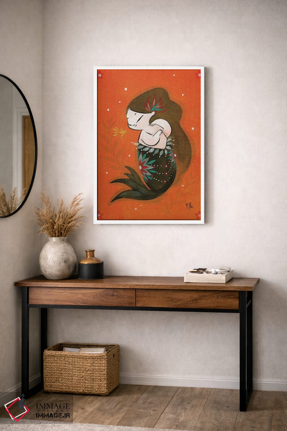 تابلو دکوراتیو پری ماهی طلایی اثر مارتین هسو - D2W