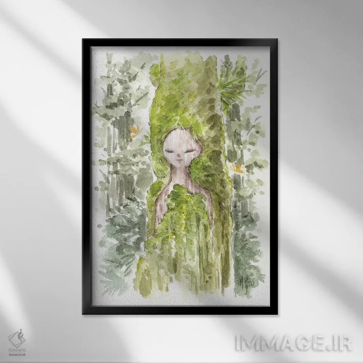 تابلو دکوراتیو الهه اثر مارتین هسو - نمای قابدار مشکی