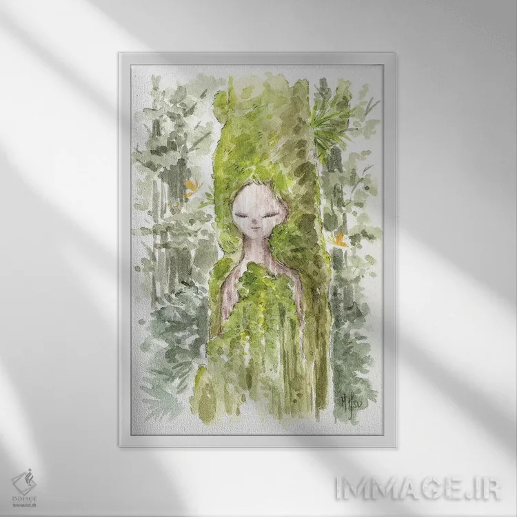 تابلو دکوراتیو الهه اثر مارتین هسو - نمای قابدار سفید