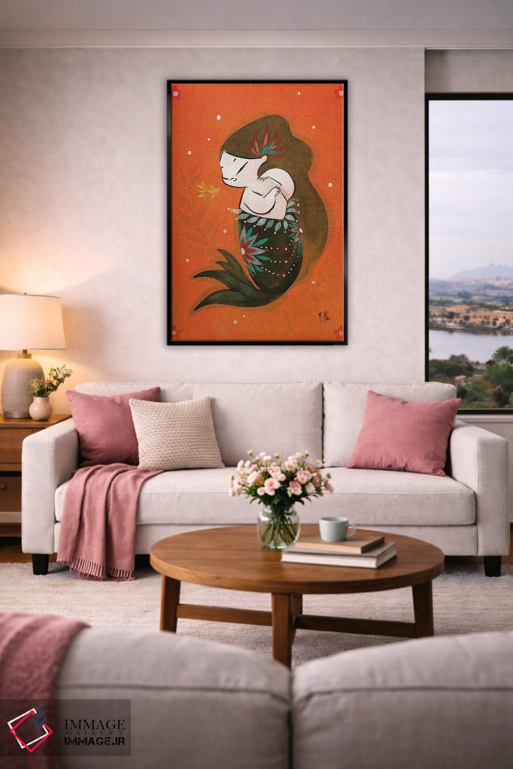 تابلو دکوراتیو پری ماهی طلایی اثر مارتین هسو - D4B