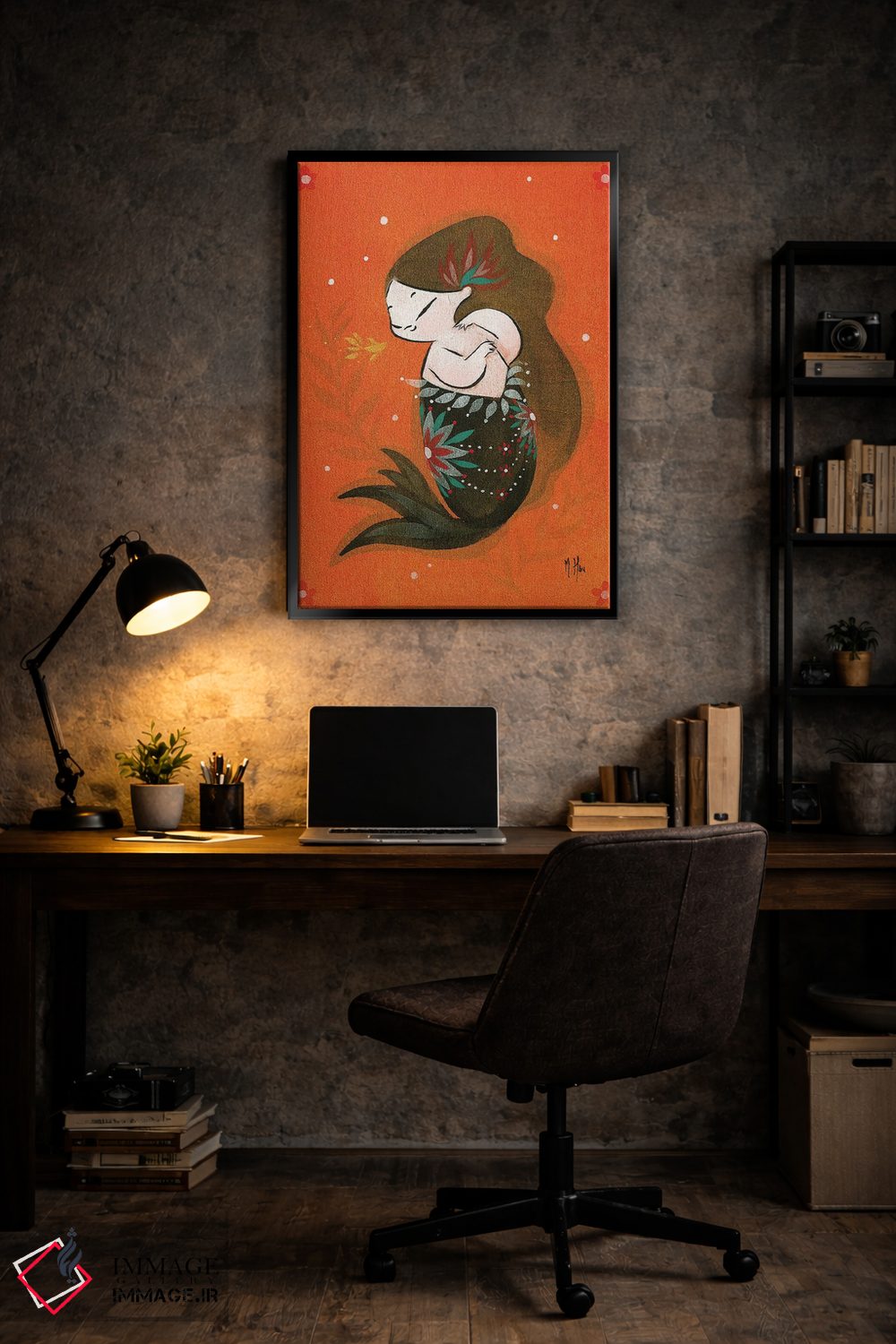 تابلو دکوراتیو پری ماهی طلایی اثر مارتین هسو - D6B