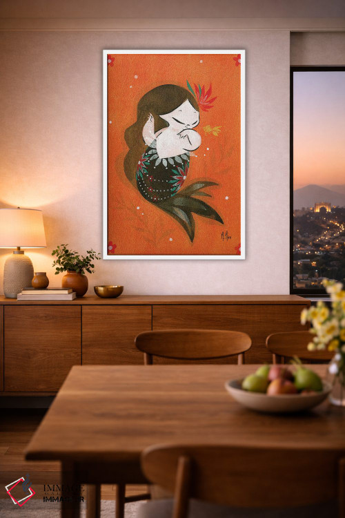 تابلو دکوراتیو پری ماهی طلایی اثر مارتین هسو - D1W