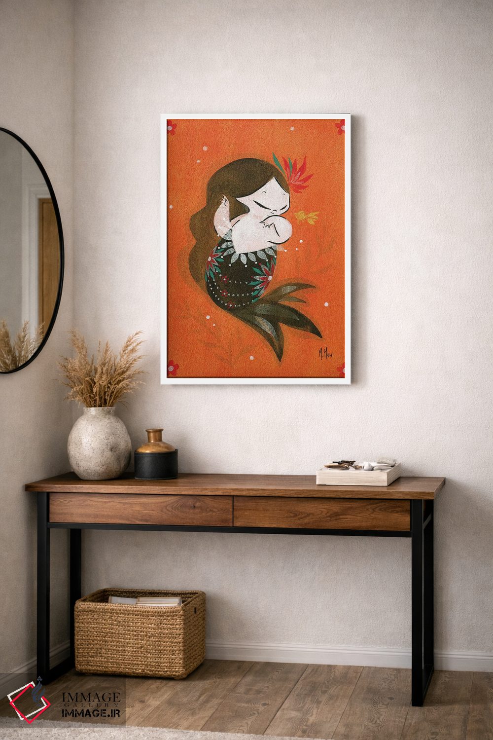 تابلو دکوراتیو پری ماهی طلایی اثر مارتین هسو - D3W