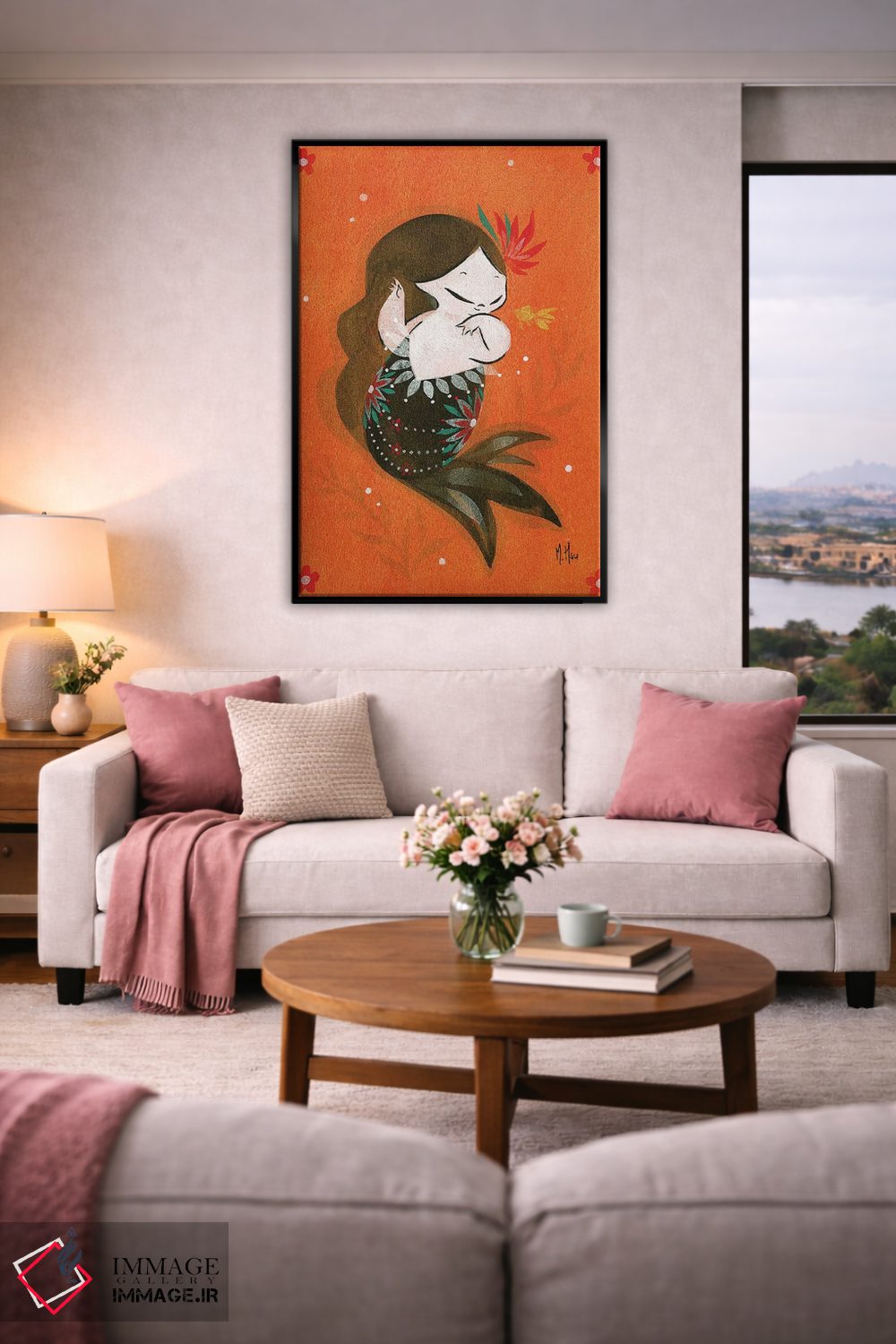 تابلو دکوراتیو پری ماهی طلایی اثر مارتین هسو - D5B