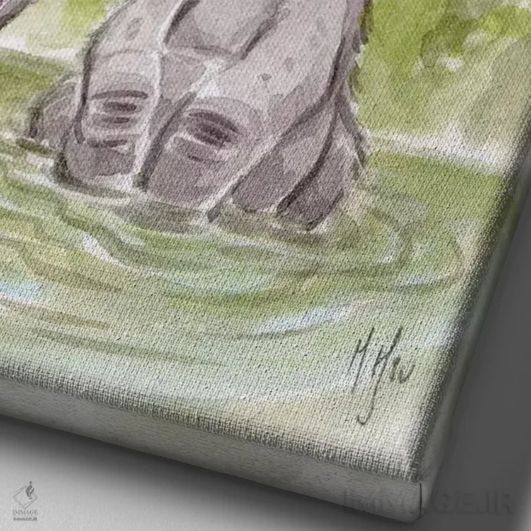 تابلو دکوراتیو بازی اثر مارتین هسو - نمای نزدیک بافت بوم