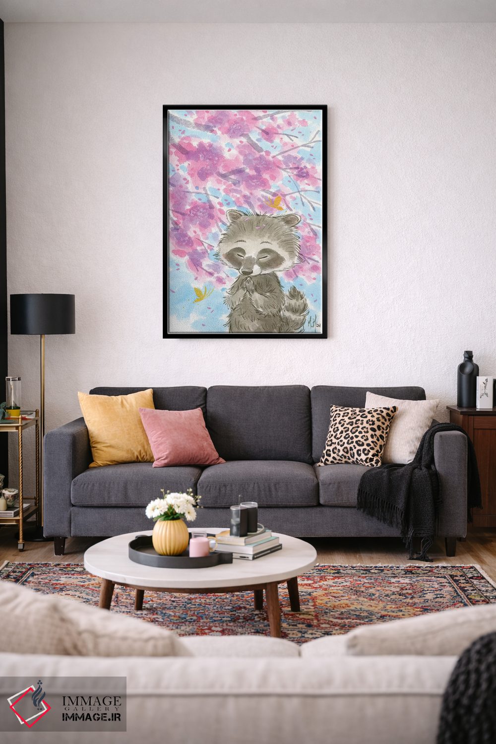 تابلو دکوراتیو راکون شکوفه گیلاس اثر مارتین هسو - D5B