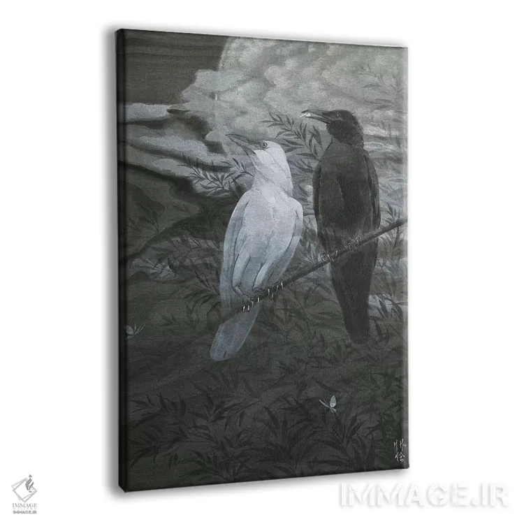 تابلو دکوراتیو کلاغ ها و ماه اثر مارتین هسو - نمای پرسپکتیو محصول