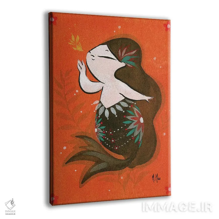 تابلو دکوراتیو پری ماهی طلایی اثر مارتین هسو - نمای پرسپکتیو محصول