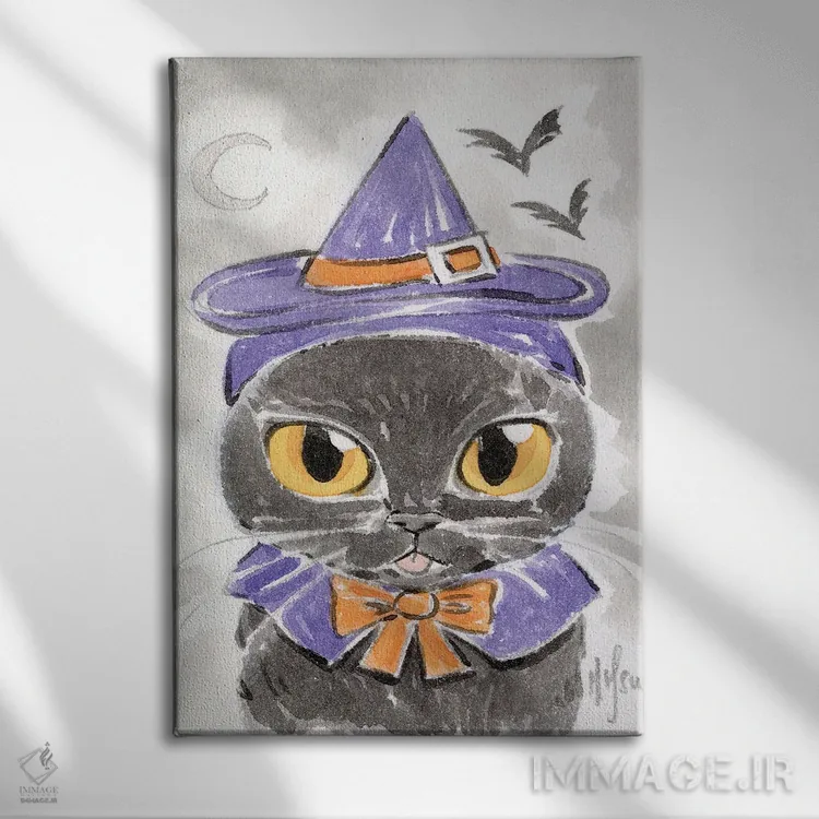 تابلو دکوراتیو گربه اثر مارتین هسو - نمای روبهرو روی دیوار