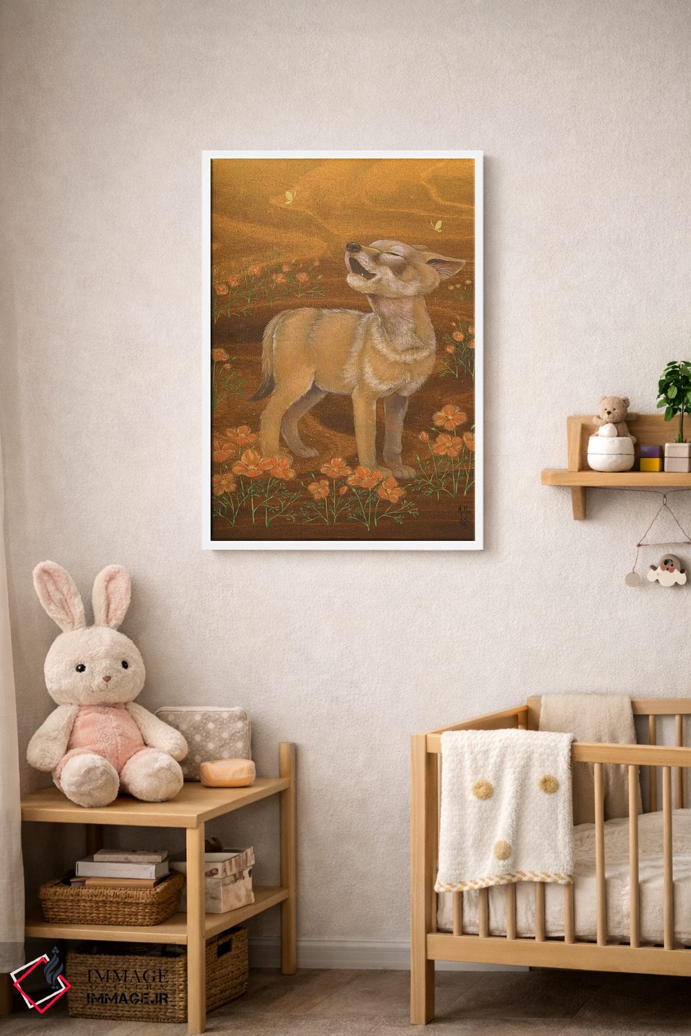 تابلو دکوراتیو کایوت و شقایق ها اثر مارتین هسو - D3W