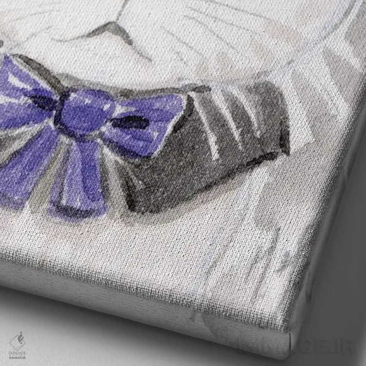 تابلو دکوراتیو گربه اثر مارتین هسو - نمای نزدیک بافت بوم