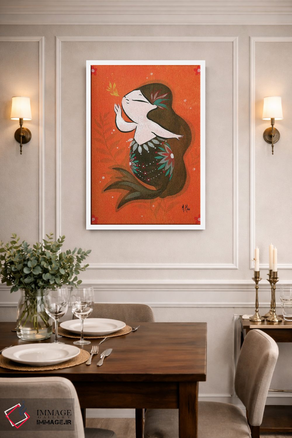 تابلو دکوراتیو پری ماهی طلایی اثر مارتین هسو - D1W