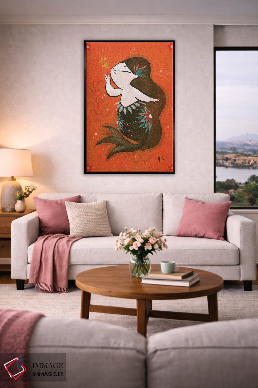 تابلو دکوراتیو پری ماهی طلایی اثر مارتین هسو - D5B