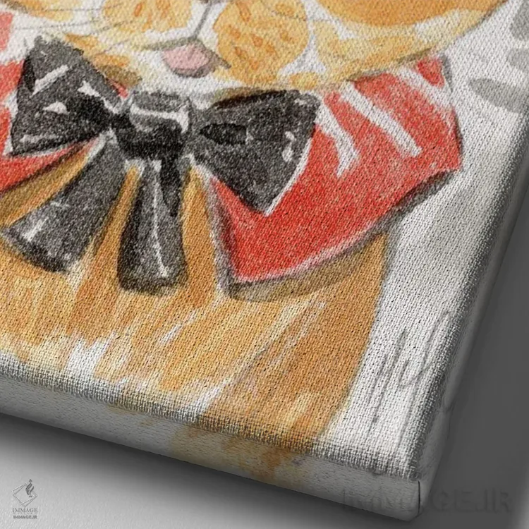 تابلو دکوراتیو گربه اثر مارتین هسو - نمای نزدیک بافت بوم