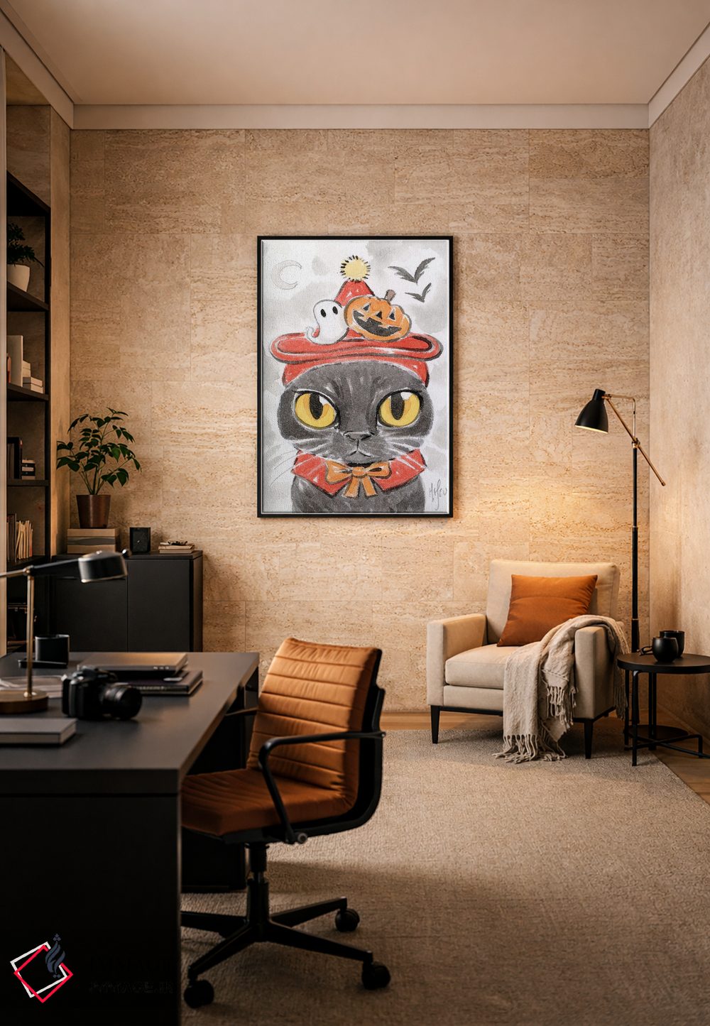 تابلو دکوراتیو گربه اثر مارتین هسو - D6B