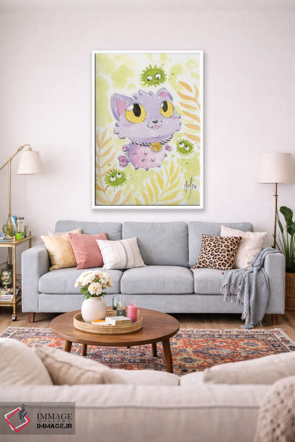 تابلو دکوراتیو گربه بادکنکی اثر مارتین هسو - D1W