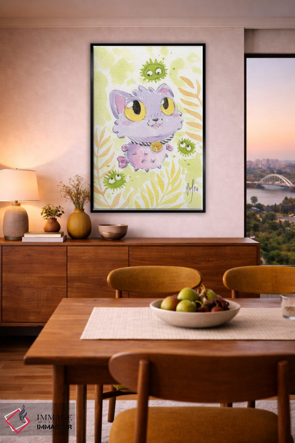 تابلو دکوراتیو گربه بادکنکی اثر مارتین هسو - D6B