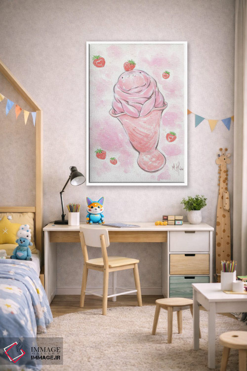 تابلو دکوراتیو ماناتی بستنی توت فرنگی اثر مارتین هسو - D1W