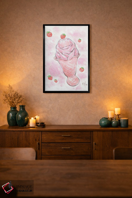تابلو دکوراتیو ماناتی بستنی توت فرنگی اثر مارتین هسو - D2B