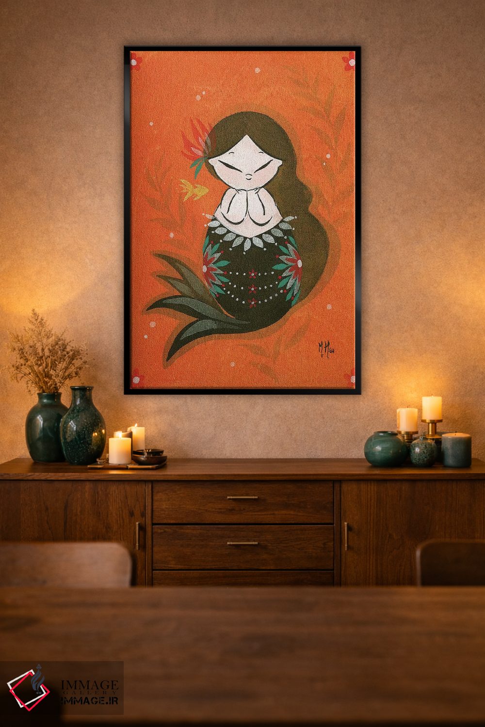 تابلو دکوراتیو پری ماهی طلایی اثر مارتین هسو - D1B