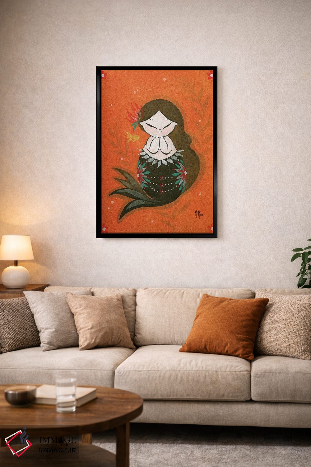 تابلو دکوراتیو پری ماهی طلایی اثر مارتین هسو - D4B