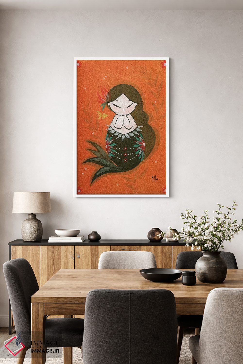 تابلو دکوراتیو پری ماهی طلایی اثر مارتین هسو - D3W