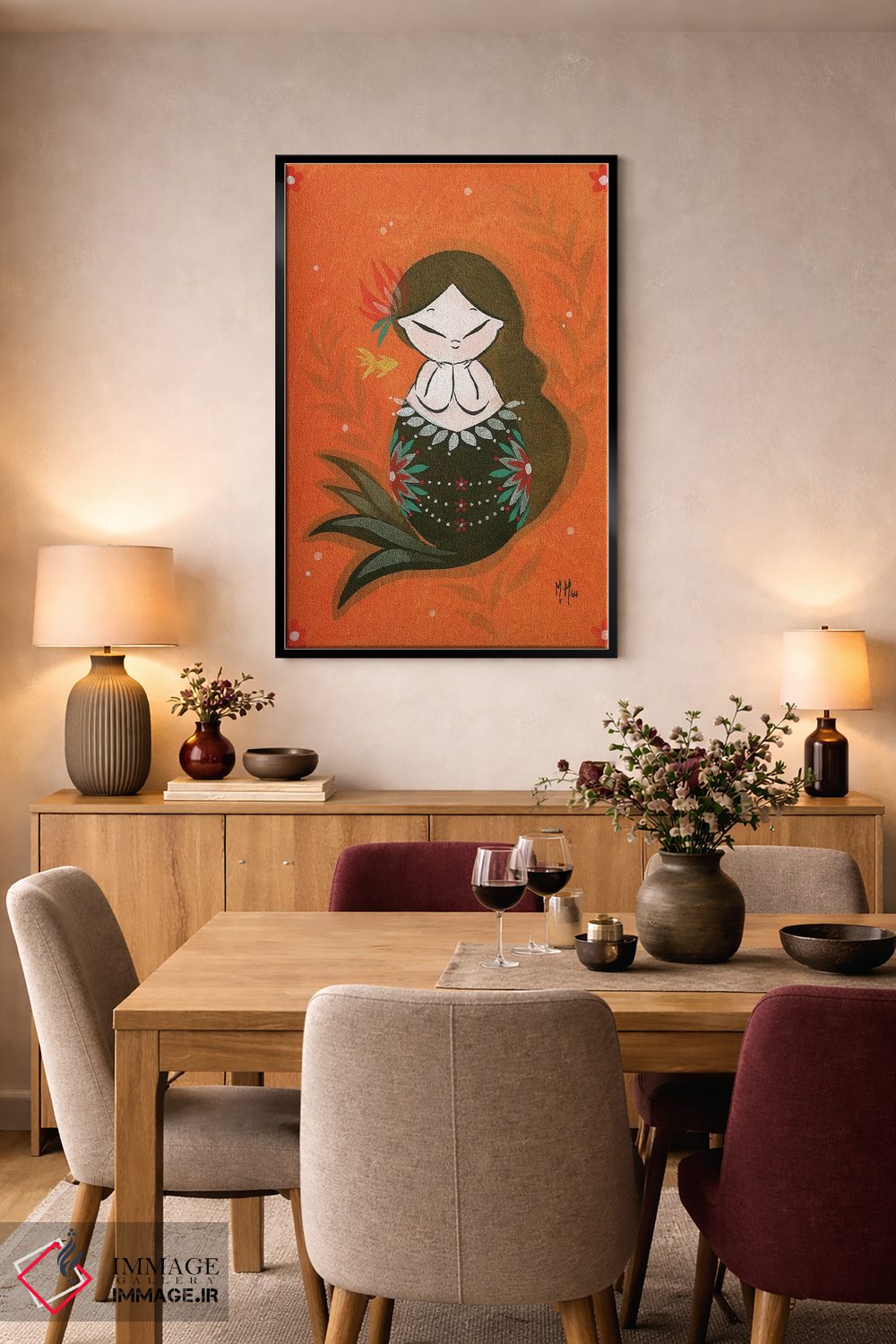 تابلو دکوراتیو پری ماهی طلایی اثر مارتین هسو - D5B