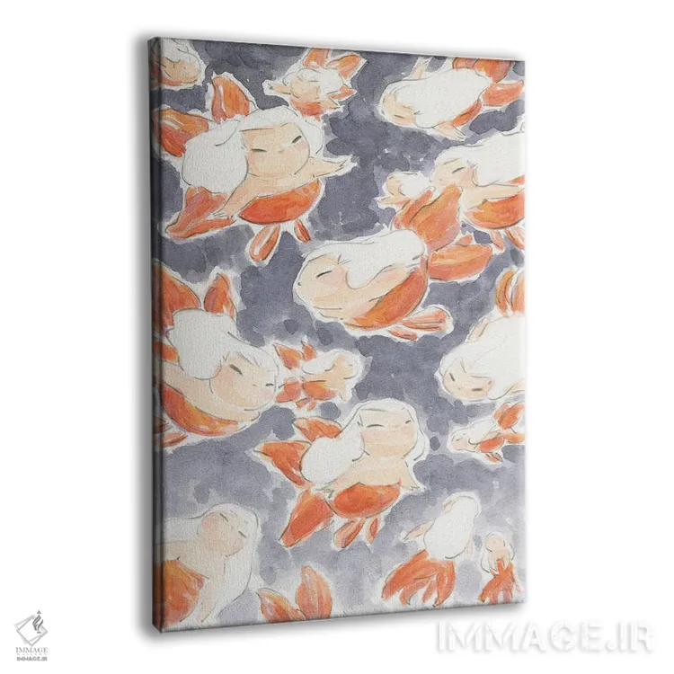 تابلو دکوراتیو پری های دریایی ماهی طلایی اثر مارتین هسو - نمای پرسپکتیو محصول