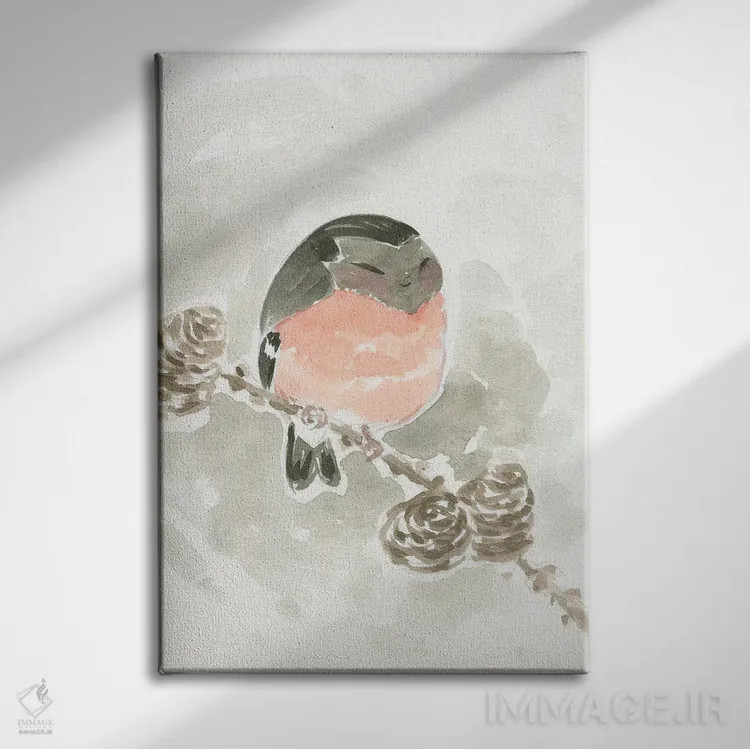 تابلو دکوراتیو بانوی پرنده اثر مارتین هسو - نمای روبهرو روی دیوار