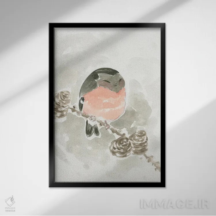 تابلو دکوراتیو بانوی پرنده اثر مارتین هسو - نمای قابدار مشکی