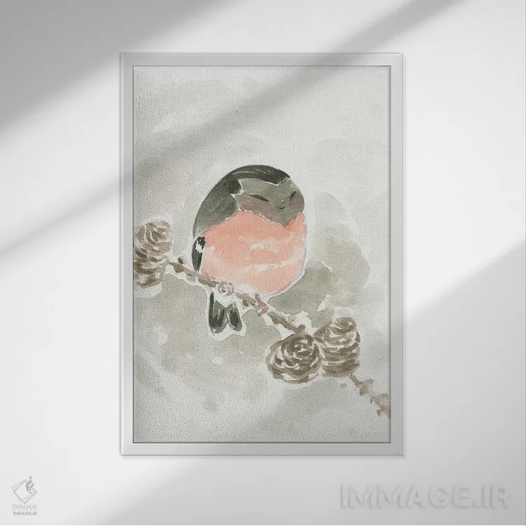 تابلو دکوراتیو بانوی پرنده اثر مارتین هسو - نمای قابدار سفید