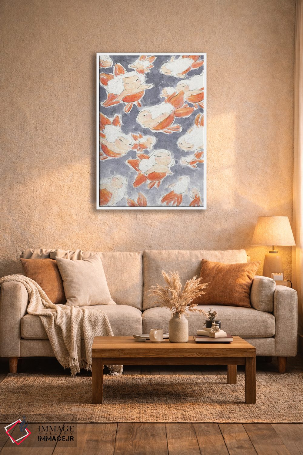 تابلو دکوراتیو پری های دریایی ماهی طلایی اثر مارتین هسو - D4W