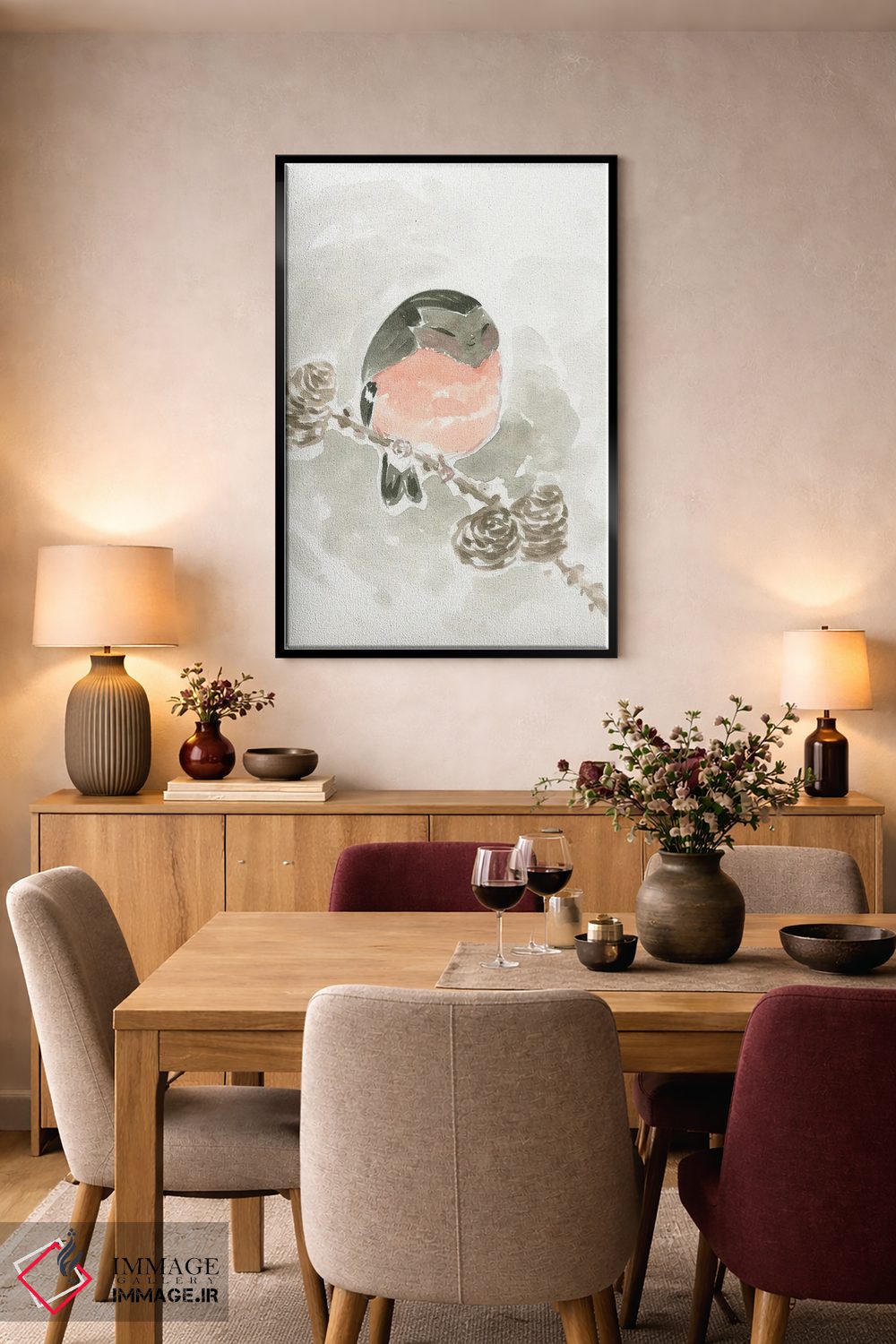 تابلو دکوراتیو بانوی پرنده اثر مارتین هسو - D6B