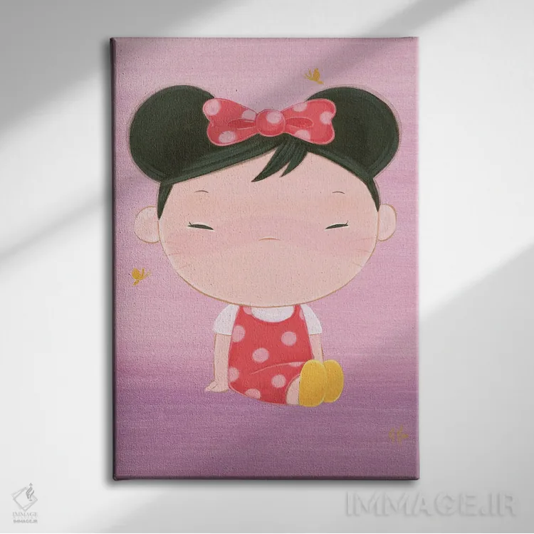 تابلو دکوراتیو دختر مینی اثر مارتین هسو - نمای روبهرو روی دیوار