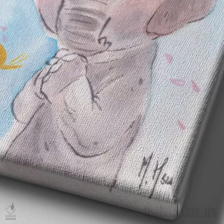 تابلو دکوراتیو آرزوی شکوفه های گیلاس اثر مارتین هسو - نمای نزدیک بافت بوم