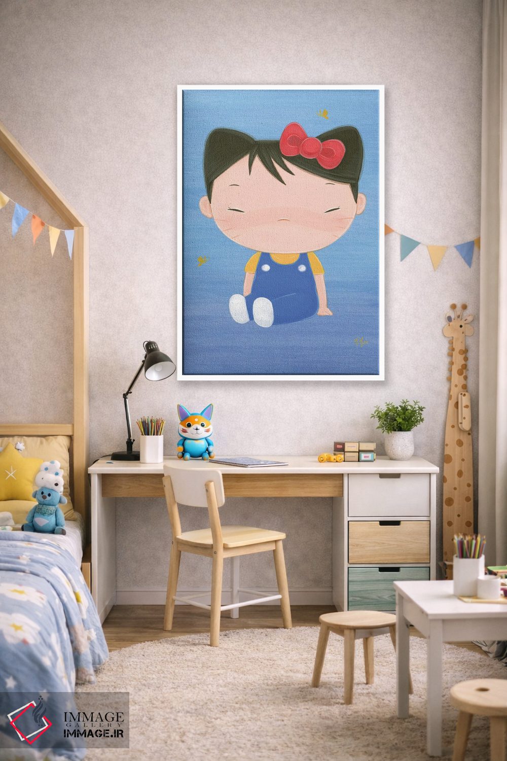 تابلو دکوراتیو دختر گربه ای اثر مارتین هسو - D1W