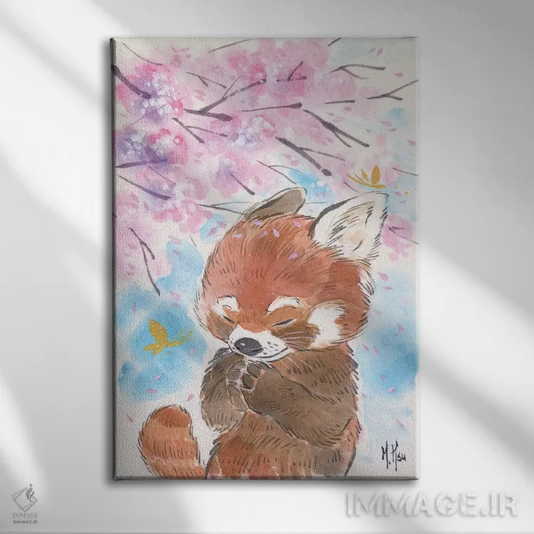 تابلو دکوراتیو آرزوی شکوفه های گیلاس اثر مارتین هسو - نمای روبهرو روی دیوار