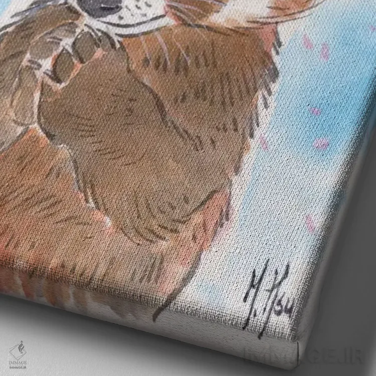 تابلو دکوراتیو آرزوی شکوفه های گیلاس اثر مارتین هسو - نمای نزدیک بافت بوم