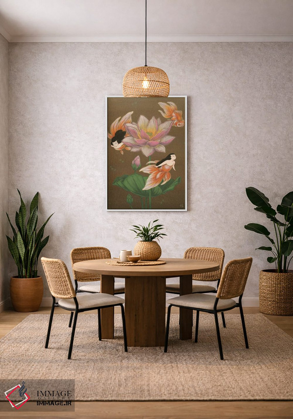 تابلو دکوراتیو پری های دریایی ماهی طلایی اثر مارتین هسو - D2W