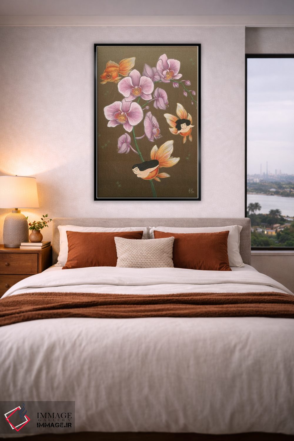 تابلو دکوراتیو پری های دریایی ماهی طلایی اثر مارتین هسو - D3B