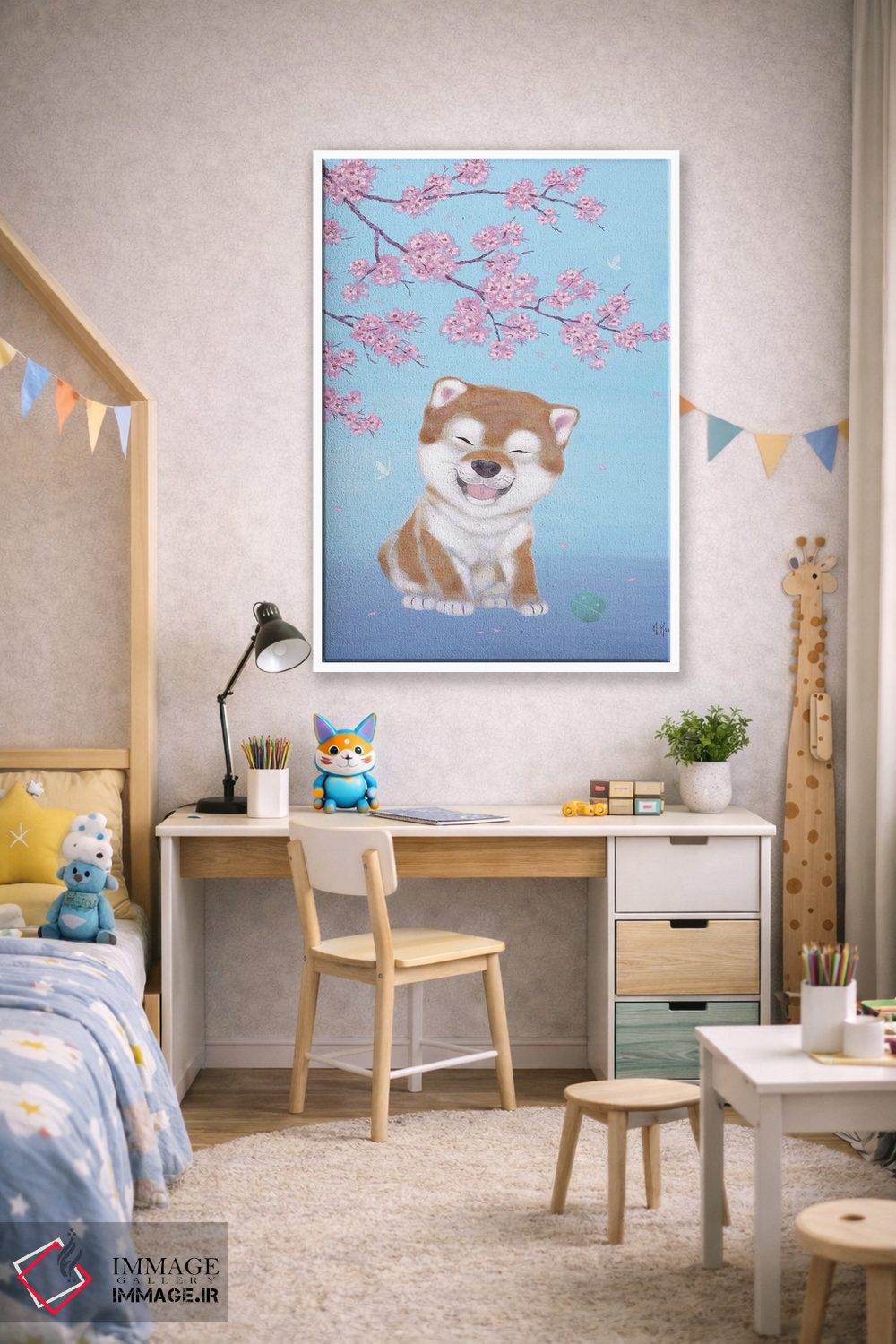 تابلو دکوراتیو شиба و شکوفه های گیلاس اثر مارتین هسو - D1W