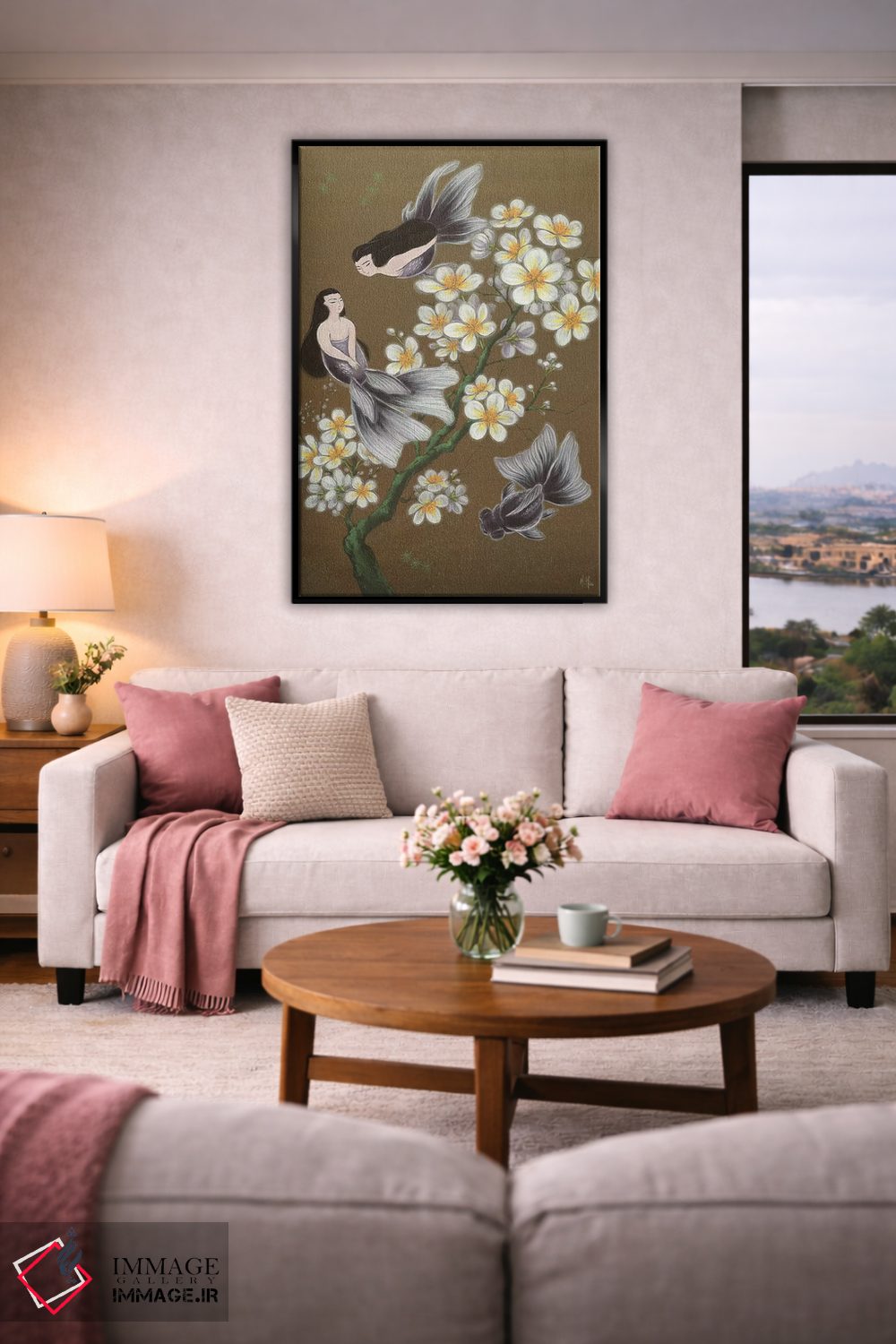 تابلو دکوراتیو پری های دریایی ماهی طلایی اثر مارتین هسو - D5B