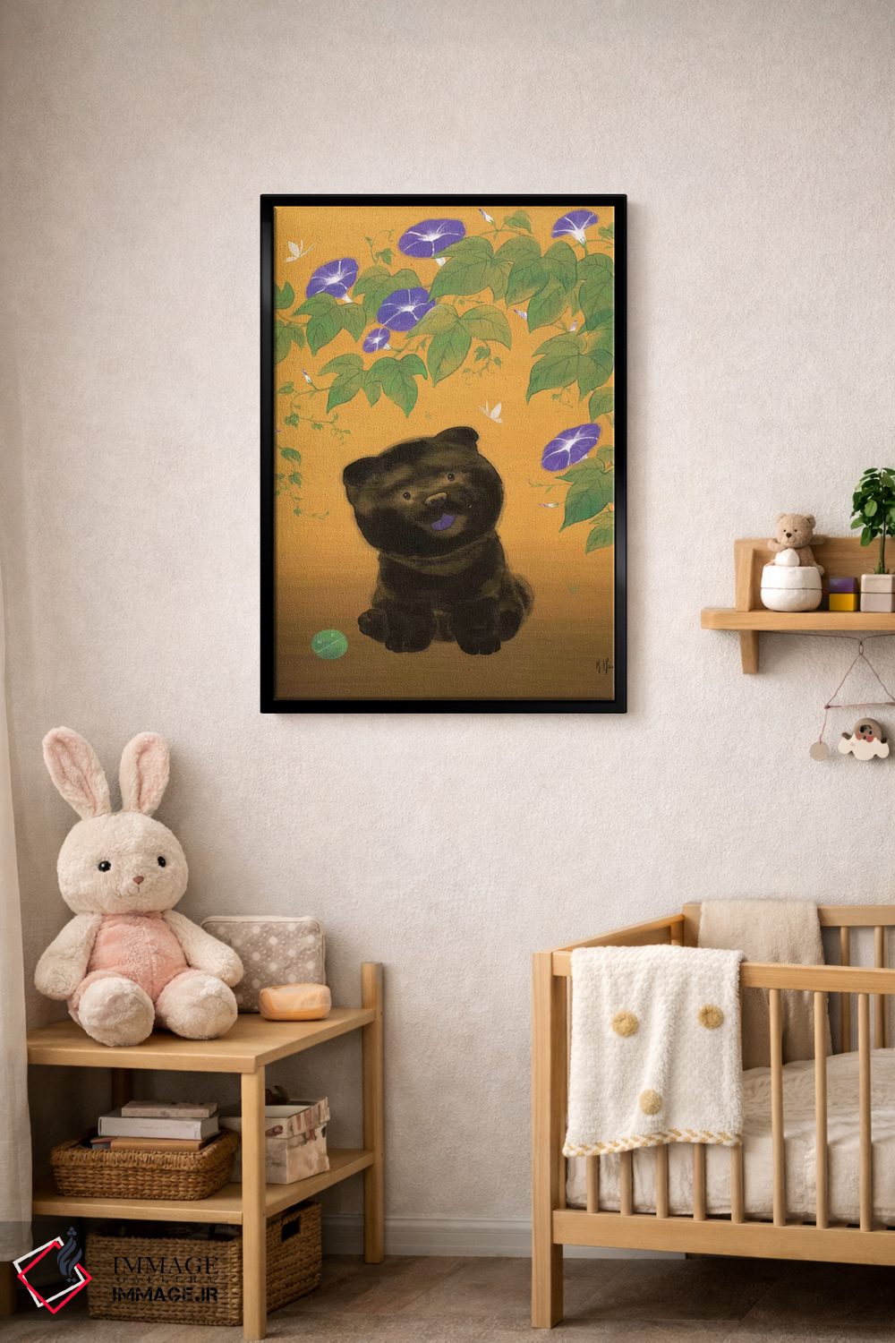 تابلو دکوراتیو سگ چو و پیچک صبحگاهی اثر مارتین هسو - D4B