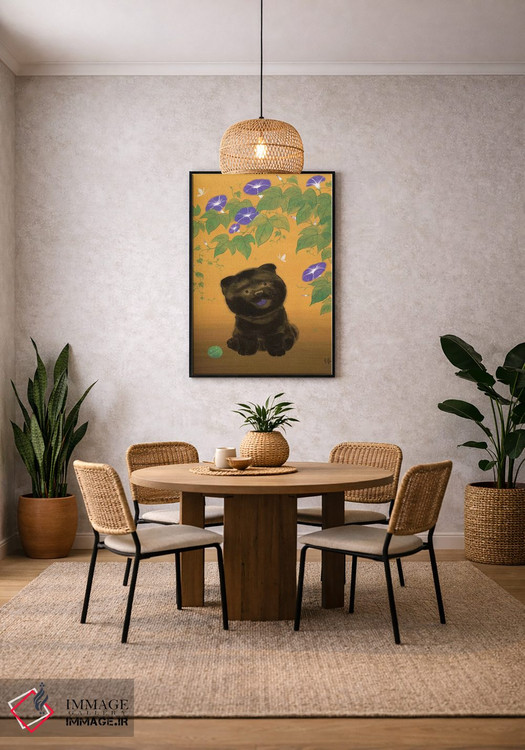 تابلو دکوراتیو سگ چو و پیچک صبحگاهی اثر مارتین هسو - D5B