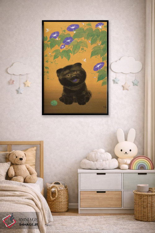 تابلو دکوراتیو سگ چو و پیچک صبحگاهی اثر مارتین هسو - D6B