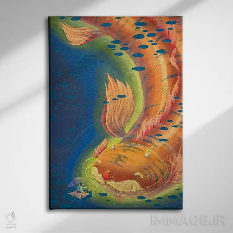 تابلو دکوراتیو گربه لیلی اثر مارتین هسو - نمای روبهرو روی دیوار