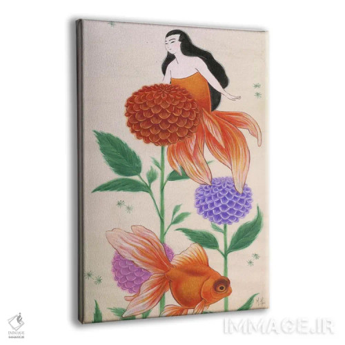 تابلو دکوراتیو پری های دریایی ماهی طلایی اثر مارتین هسو - نمای پرسپکتیو محصول